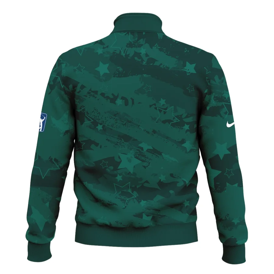 Dark Green Stars Pattern Grunge Background Masters Tournament Nike Style Classic Quarter Zipped Sweatshirt