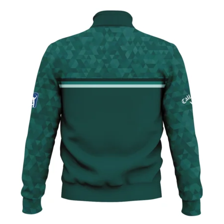 Dark Green Triangle Mosaic Pattern Masters Tournament Callaway Style Classic Quarter Zipped Sweatshirt