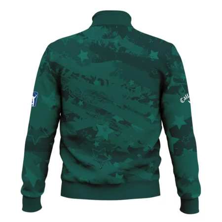 Dark Green Stars Pattern Grunge Background Masters Tournament Callaway Style Classic Quarter Zipped Sweatshirt