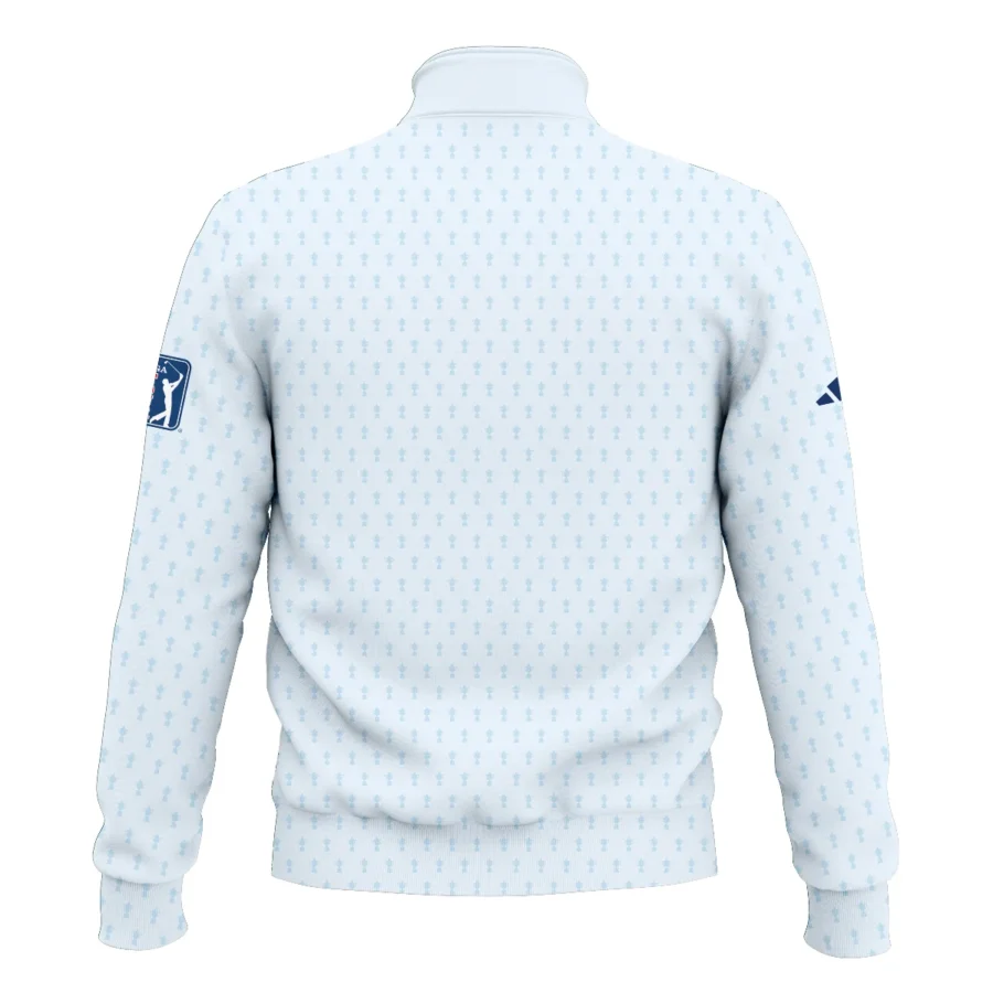 Golf Pattern Cup White Mix Light Blue 2024 PGA Championship Valhalla Adidas Style Classic Quarter Zipped Sweatshirt