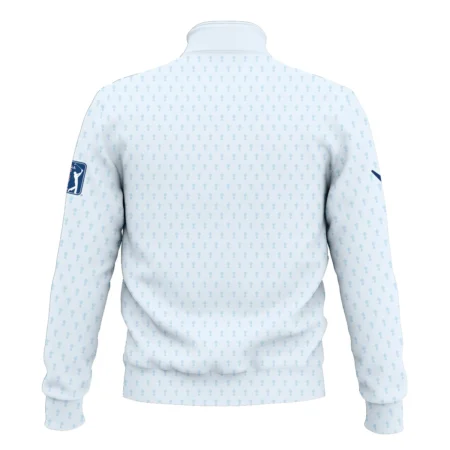 Golf Pattern Cup White Mix Light Blue 2024 PGA Championship Valhalla Callaway Style Classic Quarter Zipped Sweatshirt