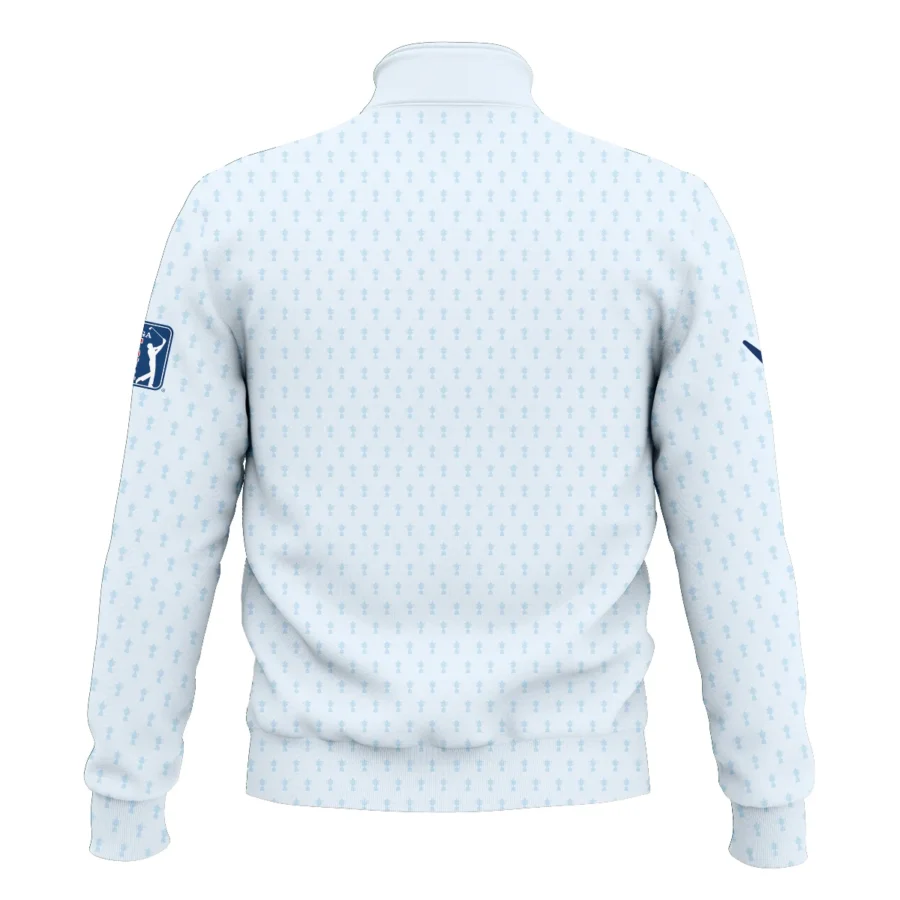 Golf Pattern Cup White Mix Light Blue 2024 PGA Championship Valhalla Callaway Style Classic Quarter Zipped Sweatshirt