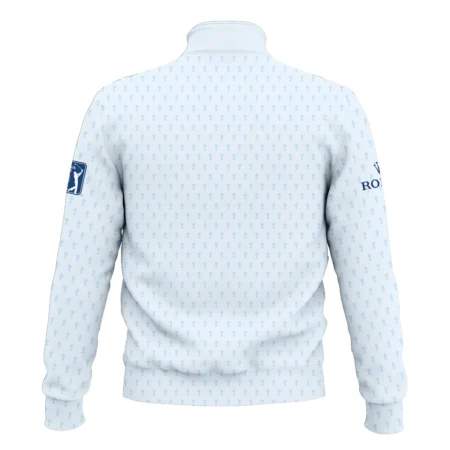 Golf Pattern Cup White Mix Light Blue 2024 PGA Championship Valhalla Rolex Style Classic Quarter Zipped Sweatshirt