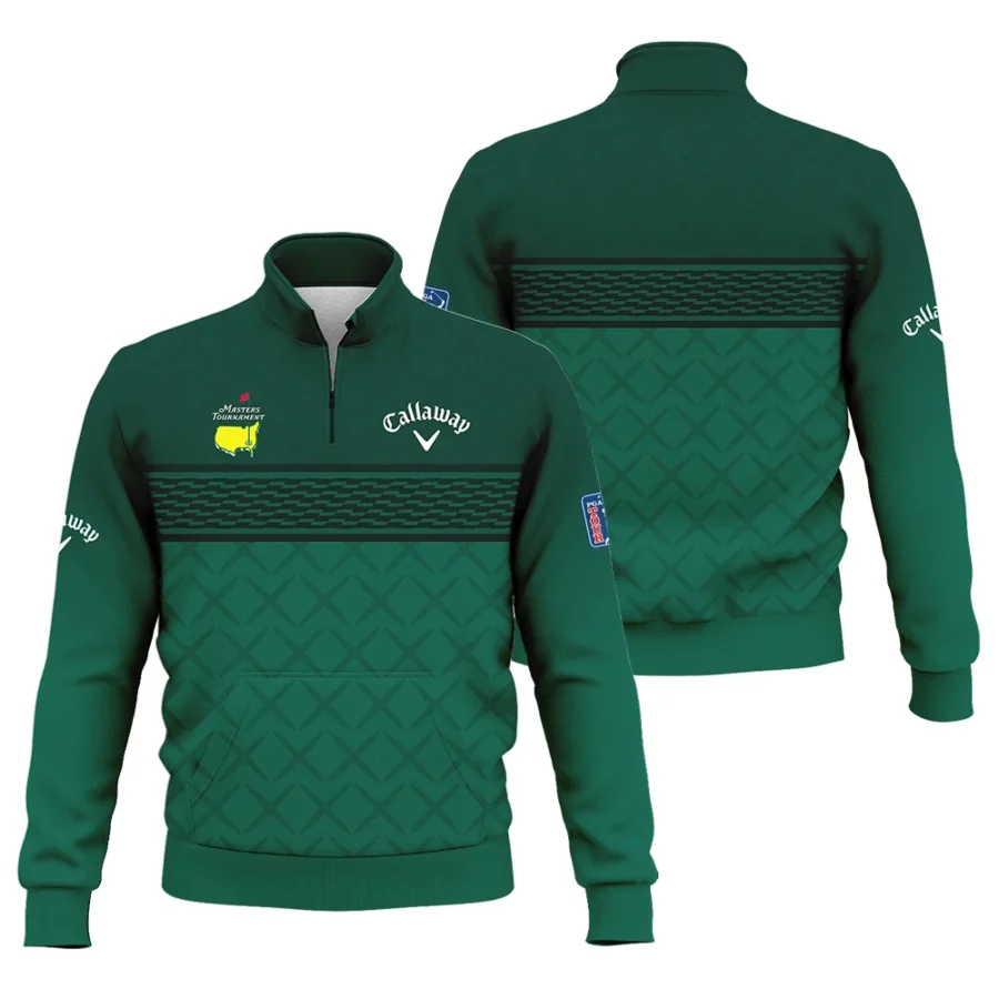 Dark Green Pattern Sublimation Sport Masters Tournament Callaway Style Classic Quarter Zipped Sweatshirt