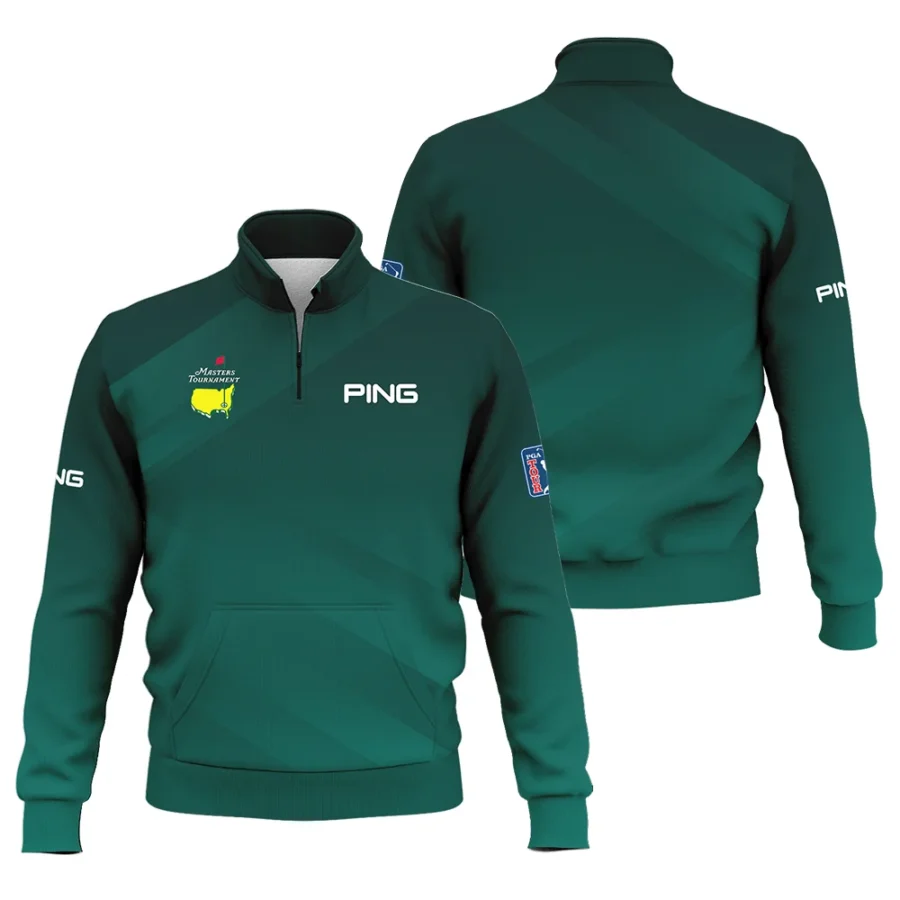 Masters Tournament Dark Green Gradient Golf Sport Ping Style Classic Quarter Zipped Sweatshirt