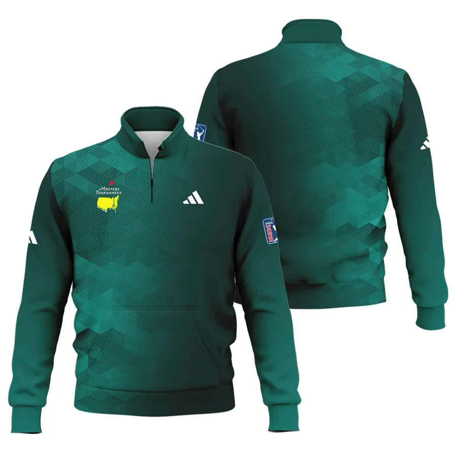 Adidas Golf Sport Dark Green Gradient Abstract Background Masters Tournament Style Classic Quarter Zipped Sweatshirt