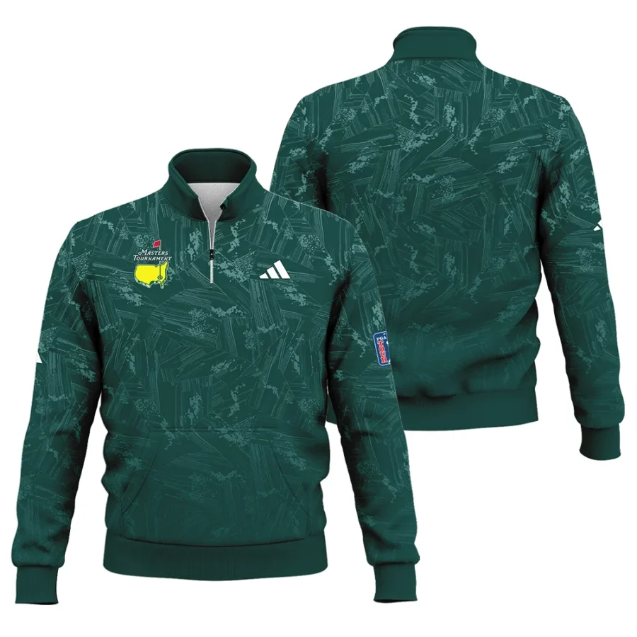 Dark Green Background Masters Tournament Adidas Style Classic Quarter Zipped Sweatshirt