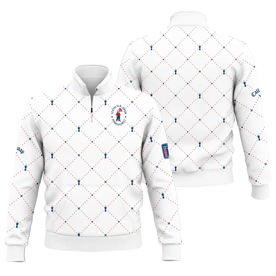 Argyle Pattern With Cup 124th U.S. Open Pinehurst Callaway Style Classic Quarter Zipped Sweatshirt