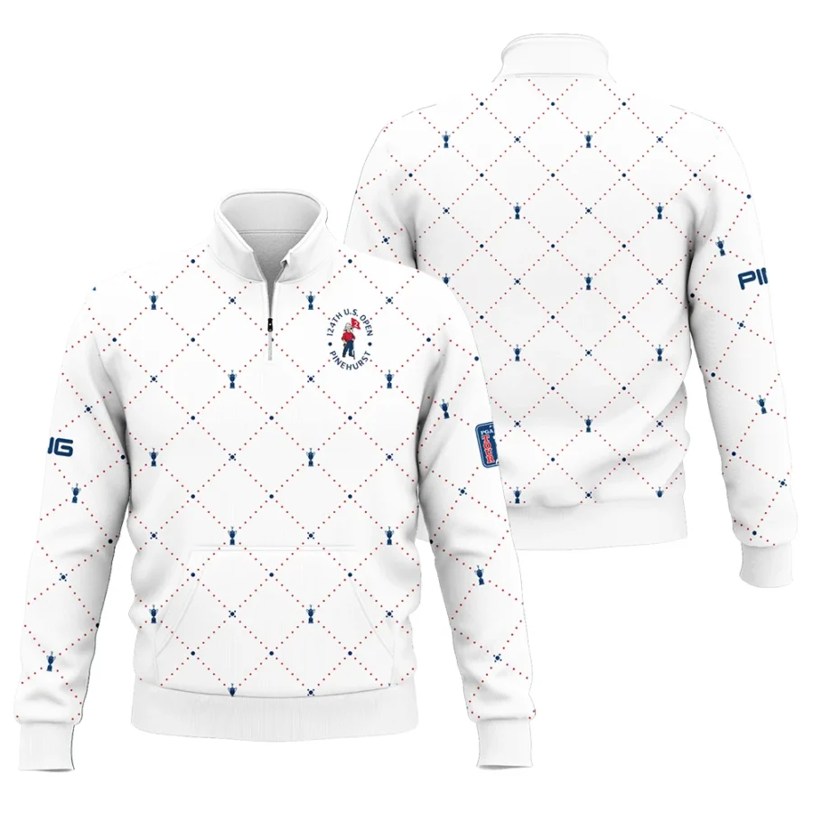 Argyle Pattern With Cup 124th U.S. Open Pinehurst Ping Style Classic Quarter Zipped Sweatshirt