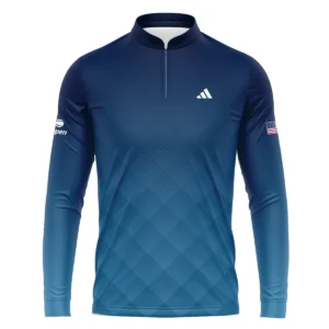 Adidas Blue Abstract Background US Open Tennis Champions Vneck Polo Shirt Style Classic Polo Shirt For Men