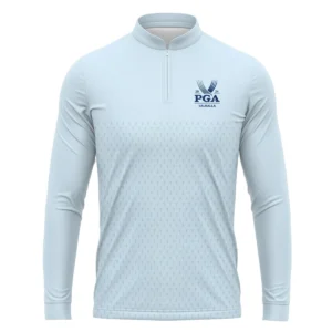 PGA Trophy Pattern Light Blue 2024 PGA Championship Valhalla Callaway Style Classic, Short Sleeve Polo Shirts Quarter-Zip