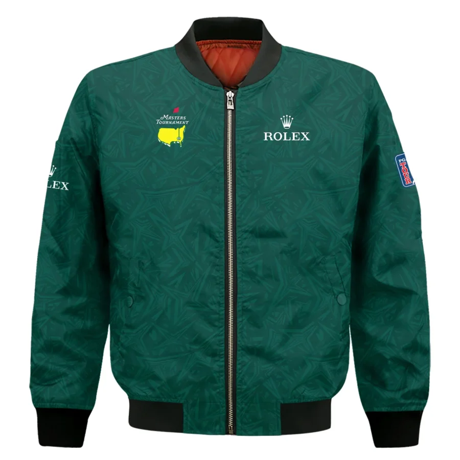 Stars Dark Green Abstract Sport Masters Tournament Rolex Bomber Jacket Style Classic Bomber Jacket