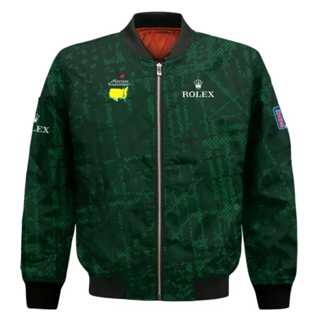 Masters Tournament Rolex Golf Pattern Halftone Green Bomber Jacket Style Classic Bomber Jacket