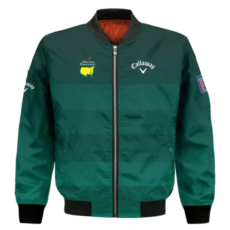 Callaway Masters Tournament Dark Green Gradient Stripes Pattern Golf Sport Bomber Jacket Style Classic Bomber Jacket