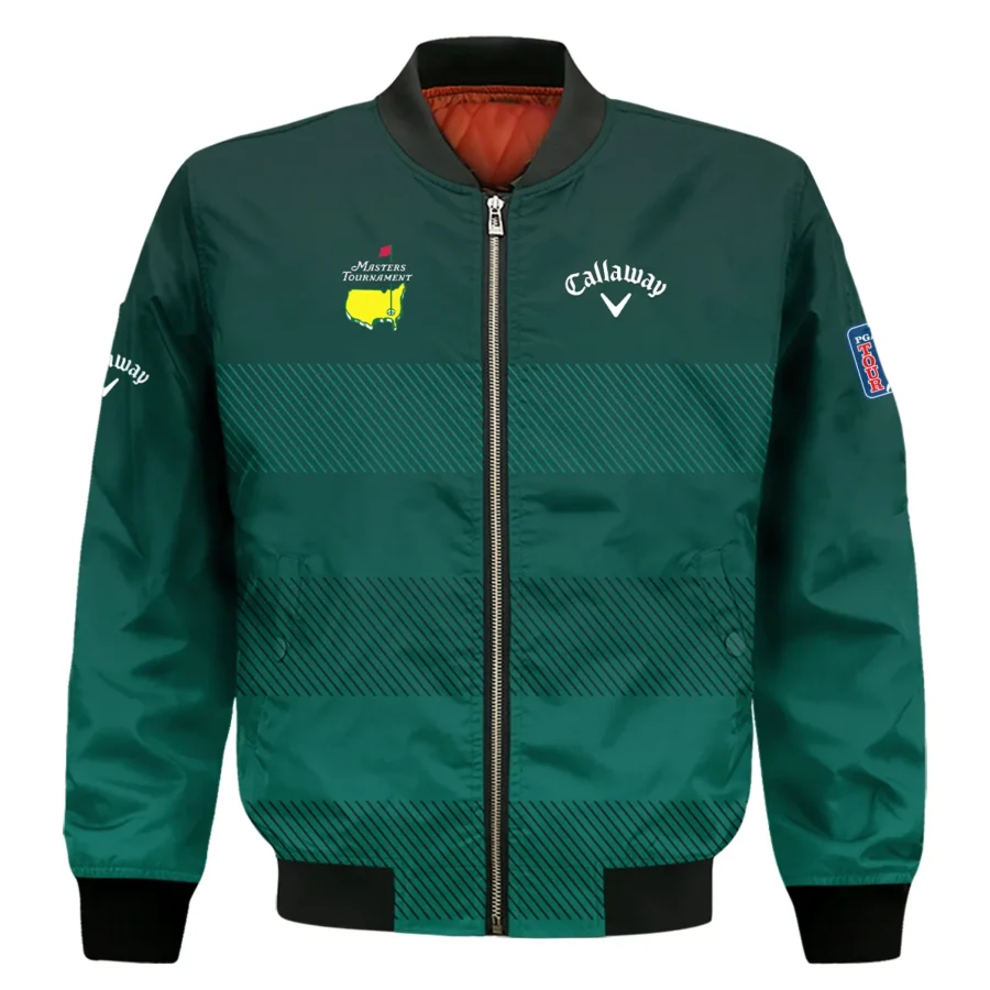 Callaway Masters Tournament Dark Green Gradient Stripes Pattern Golf Sport Bomber Jacket Style Classic Bomber Jacket