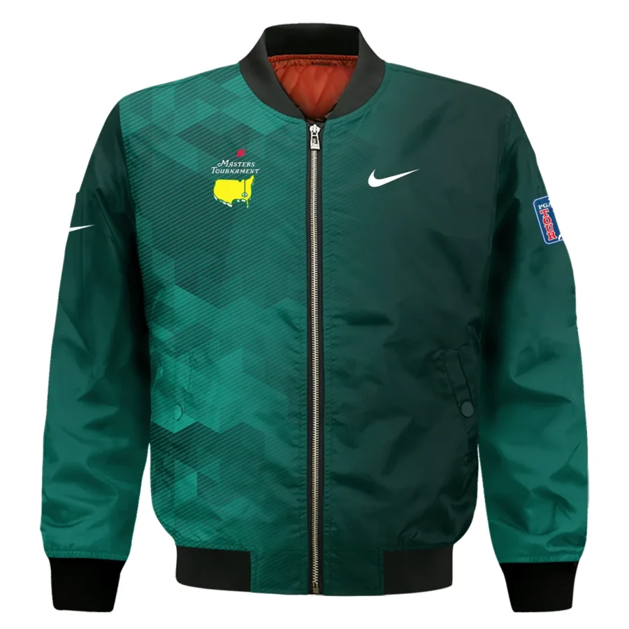 Nike Golf Sport Dark Green Gradient Abstract Background Masters Tournament Bomber Jacket Style Classic Bomber Jacket