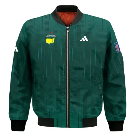 Masters Tournament Adidas Dark Green Gradient Stripes Pattern Bomber Jacket Style Classic Bomber Jacket