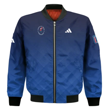 124th U.S. Open Pinehurst Adidas Dark Blue Gradient Stripes Pattern Bomber Jacket Style Classic Bomber Jacket