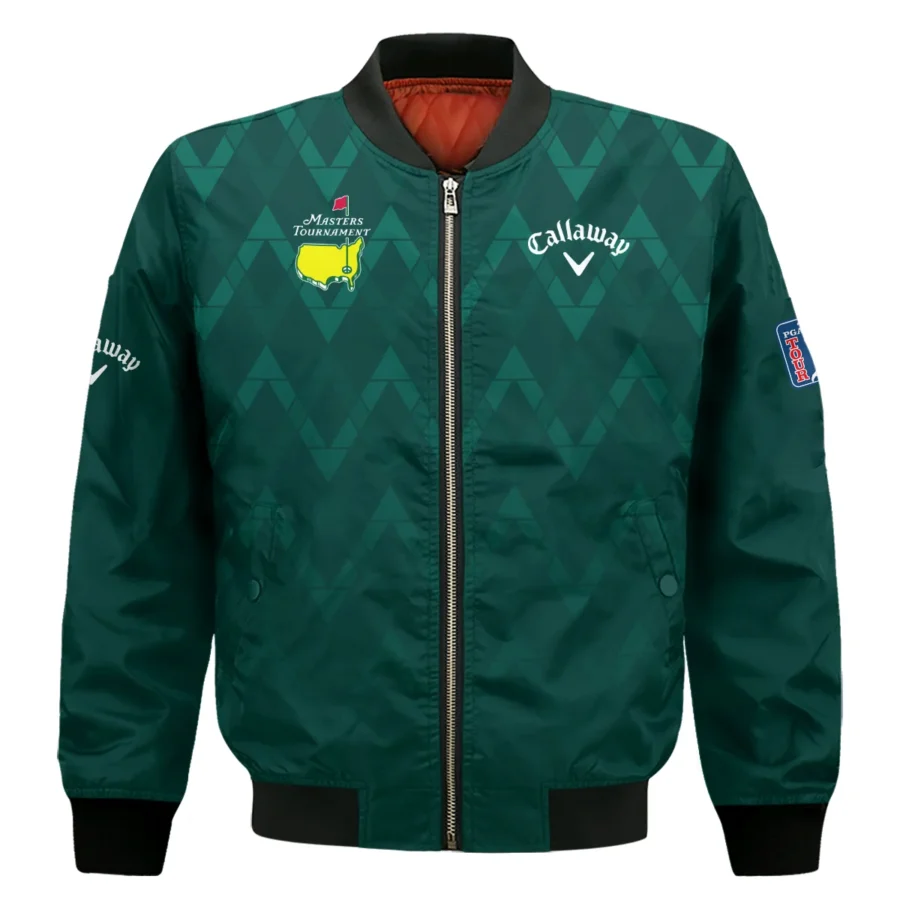 Abstract Dark Green Zigzag Background Masters Tournament Callaway Bomber Jacket Style Classic Bomber Jacket