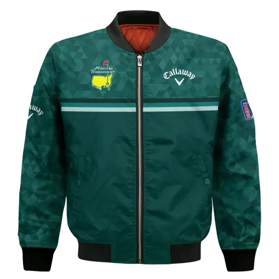 Dark Green Triangle Mosaic Pattern Masters Tournament Callaway Bomber Jacket Style Classic Bomber Jacket