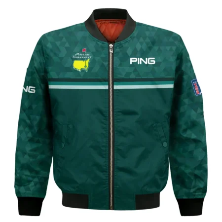 Dark Green Triangle Mosaic Pattern Masters Tournament Ping Bomber Jacket Style Classic Bomber Jacket