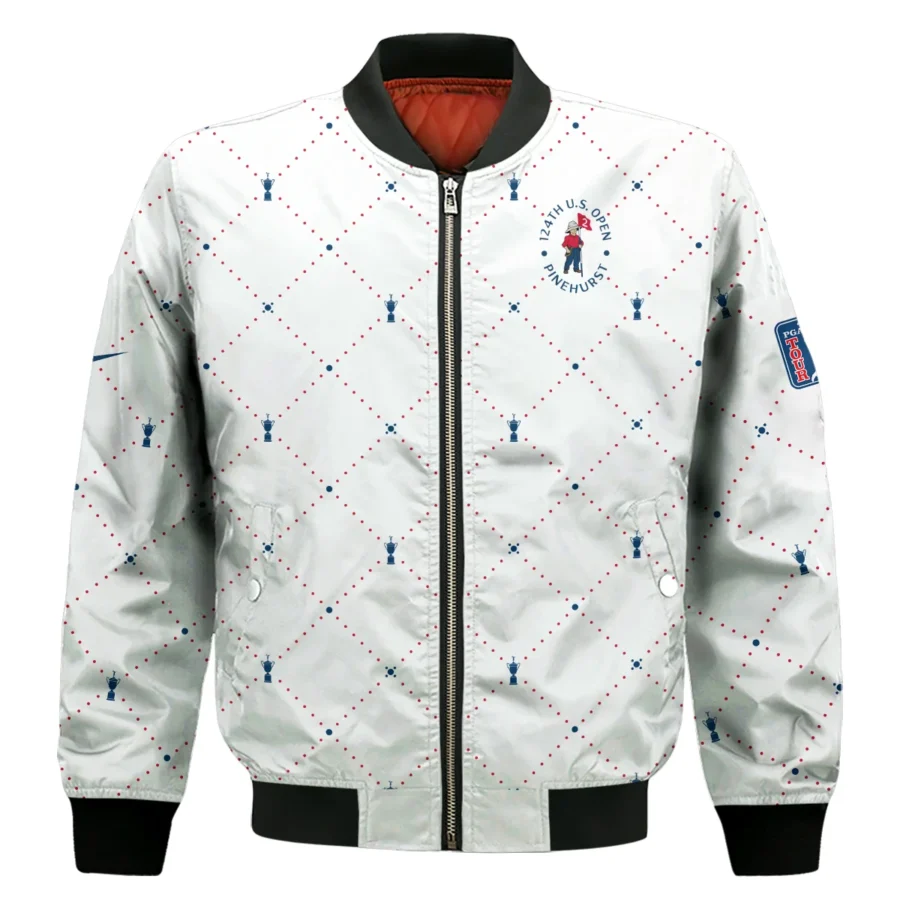 Argyle Pattern With Cup 124th U.S. Open Pinehurst Nike Bomber Jacket Style Classic Bomber Jacket