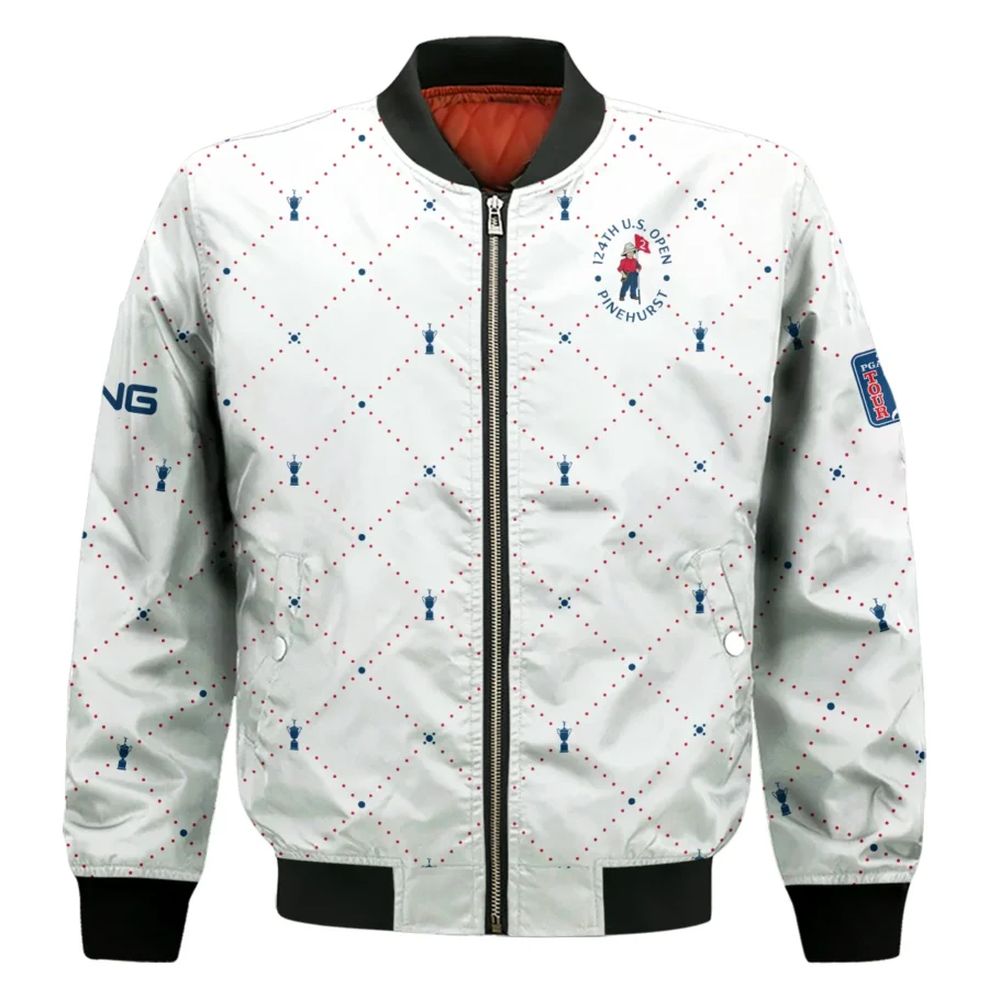 Argyle Pattern With Cup 124th U.S. Open Pinehurst Ping Bomber Jacket Style Classic Bomber Jacket