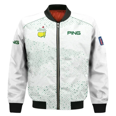 Golf Stye Classic White Mix Green Masters Tournament Ping Bomber Jacket Style Classic Bomber Jacket