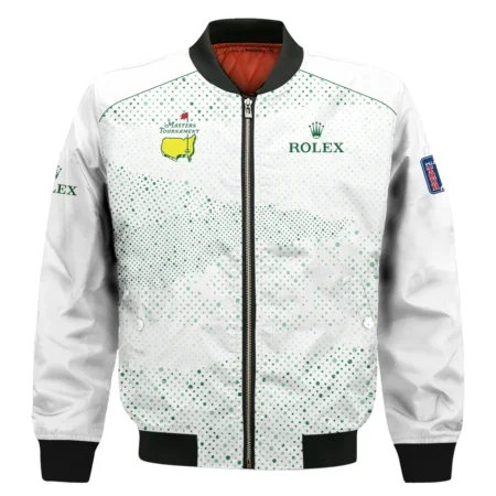 Golf Stye Classic White Mix Green Masters Tournament Rolex Bomber Jacket Style Classic Bomber Jacket