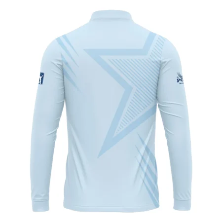 2024 PGA Championship Valhalla Golf Star Line Pattern Light Blue Callaway Mandarin collar Quater-Zip Long Sleeve