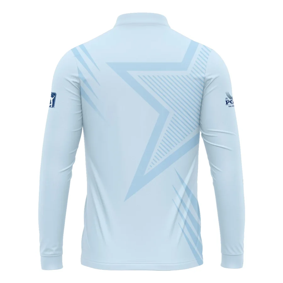 2024 PGA Championship Valhalla Golf Star Line Pattern Light Blue Ping Mandarin collar Quater-Zip Long Sleeve