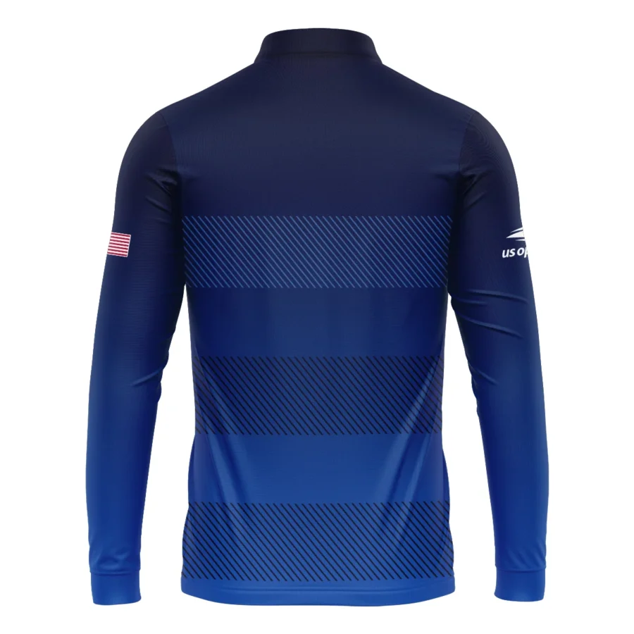 Straight Line Dark Blue Background US Open Tennis Champions Nike Mandarin collar Quater-Zip Long Sleeve