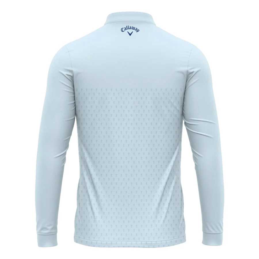 PGA Trophy Pattern Light Blue 2024 PGA Championship Valhalla Callaway Mandarin collar Quater-Zip Long Sleeve