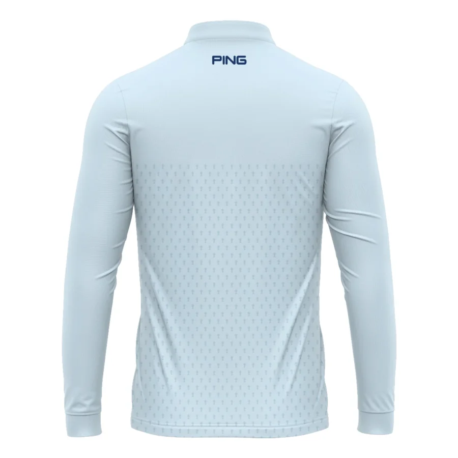 PGA Trophy Pattern Light Blue 2024 PGA Championship Valhalla Ping Mandarin collar Quater-Zip Long Sleeve