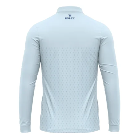 PGA Trophy Pattern Light Blue 2024 PGA Championship Valhalla Rolex Mandarin collar Quater-Zip Long Sleeve