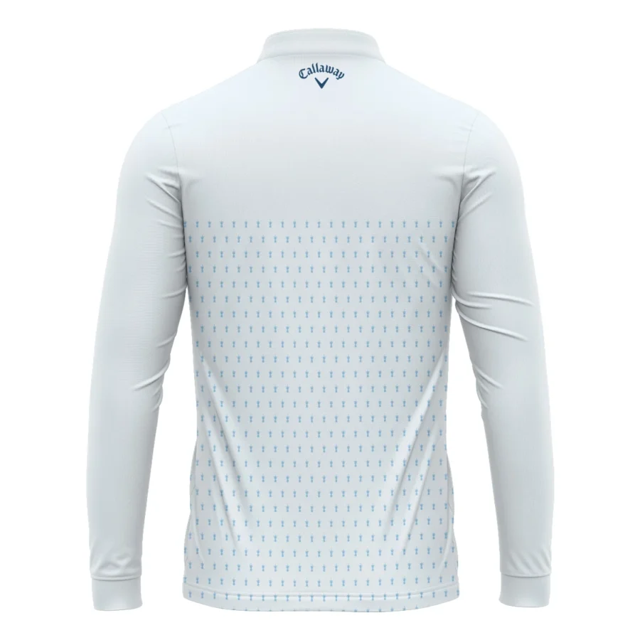 U.S Open Trophy Pattern Light Blue 124th U.S. Open Pinehurst Callaway Mandarin collar Quater-Zip Long Sleeve