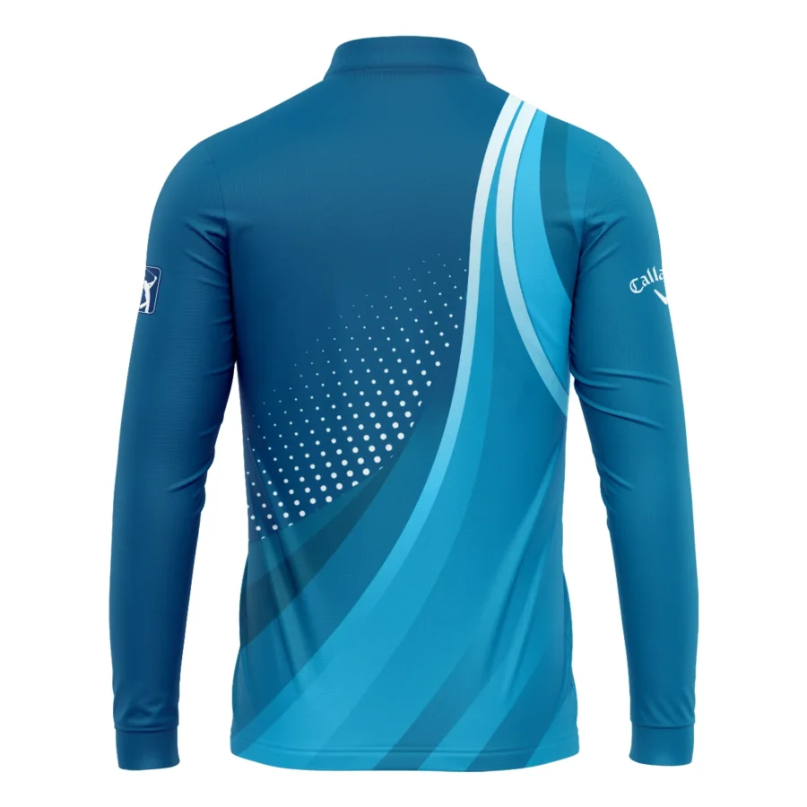 Golf Love Sport Color Blue 2024 PGA Championship Valhalla Callaway Mandarin collar Quater-Zip Long Sleeve