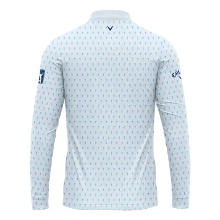 Golf Pattern Light Blue Cup 2024 PGA Championship Valhalla Callaway Mandarin collar Quater-Zip Long Sleeve