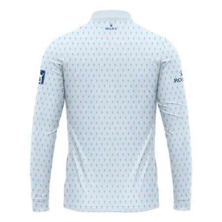 Golf Pattern Light Blue Cup 2024 PGA Championship Valhalla Rolex Mandarin collar Quater-Zip Long Sleeve