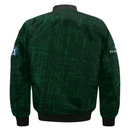 Masters Tournament Rolex Golf Pattern Halftone Green Bomber Jacket Style Classic Bomber Jacket