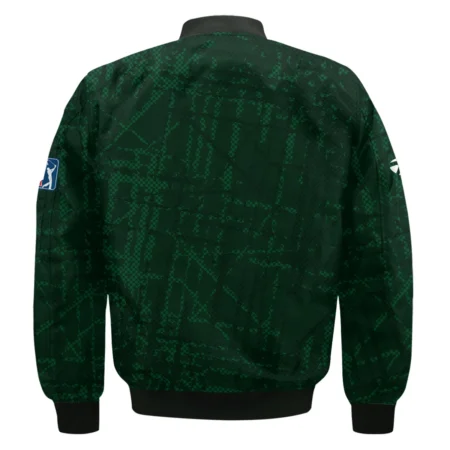 Masters Tournament Taylor Made Golf Pattern Halftone Green Bomber Jacket Style Classic Bomber Jacket