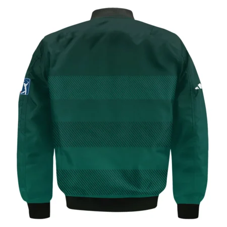 Adidas Masters Tournament Dark Green Gradient Stripes Pattern Golf Sport Bomber Jacket Style Classic Bomber Jacket