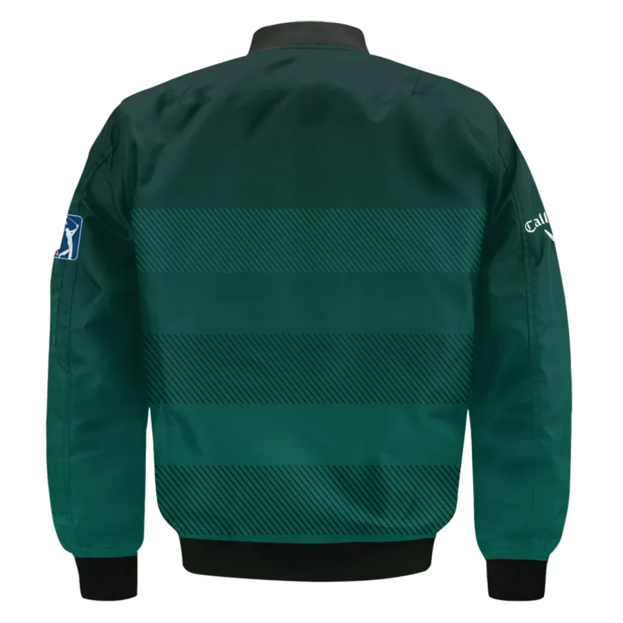 Callaway Masters Tournament Dark Green Gradient Stripes Pattern Golf Sport Bomber Jacket Style Classic Bomber Jacket