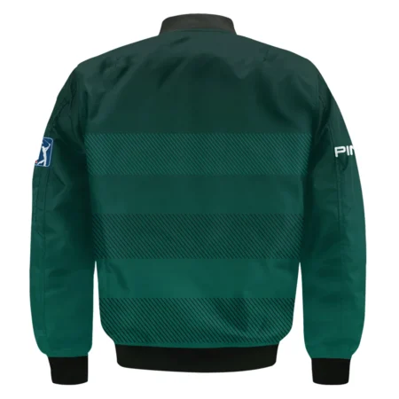 Ping Masters Tournament Dark Green Gradient Stripes Pattern Golf Sport Bomber Jacket Style Classic Bomber Jacket