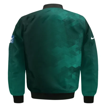 Nike Golf Sport Dark Green Gradient Abstract Background Masters Tournament Bomber Jacket Style Classic Bomber Jacket