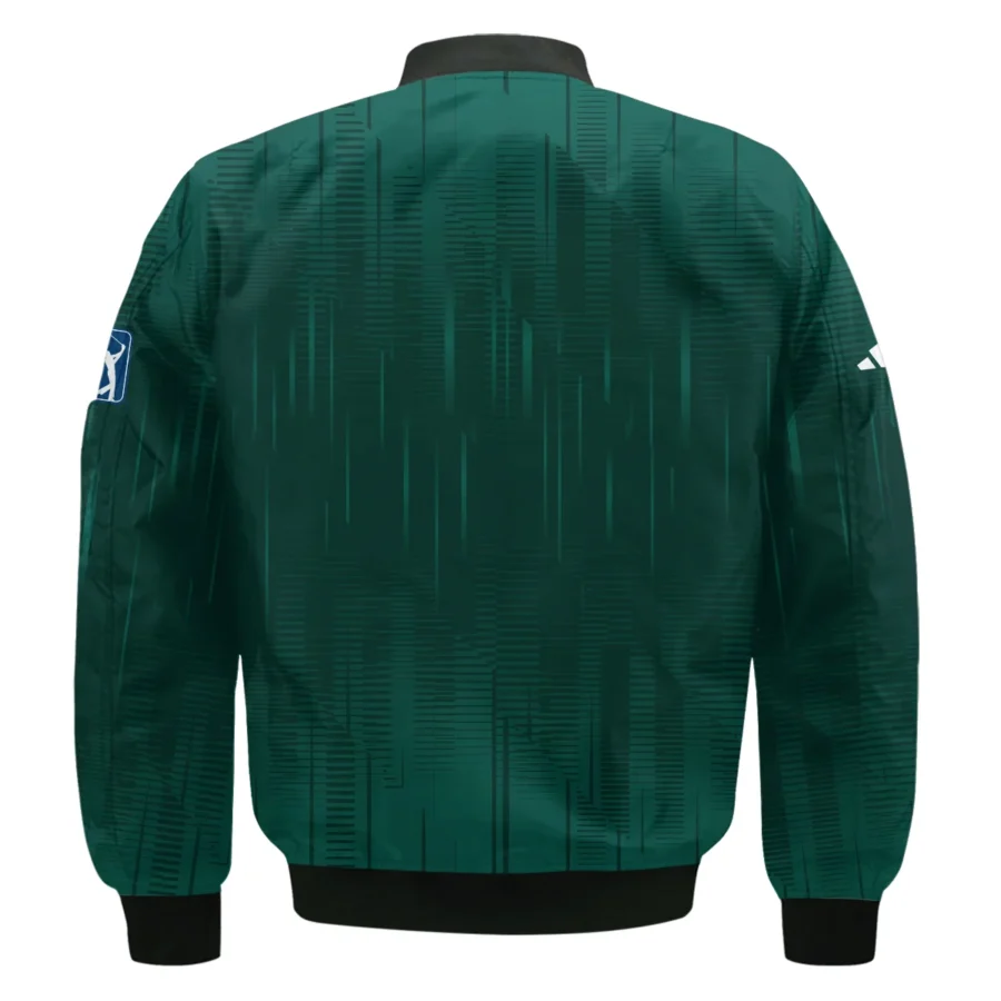 Masters Tournament Adidas Dark Green Gradient Stripes Pattern Bomber Jacket Style Classic Bomber Jacket