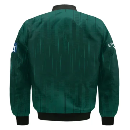 Masters Tournament Callaway Dark Green Gradient Stripes Pattern Bomber Jacket Style Classic Bomber Jacket