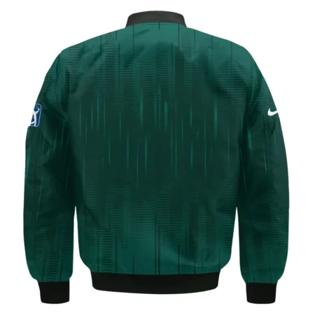 Masters Tournament Nike Dark Green Gradient Stripes Pattern Bomber Jacket Style Classic Bomber Jacket