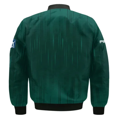 Masters Tournament Ping Dark Green Gradient Stripes Pattern Bomber Jacket Style Classic Bomber Jacket