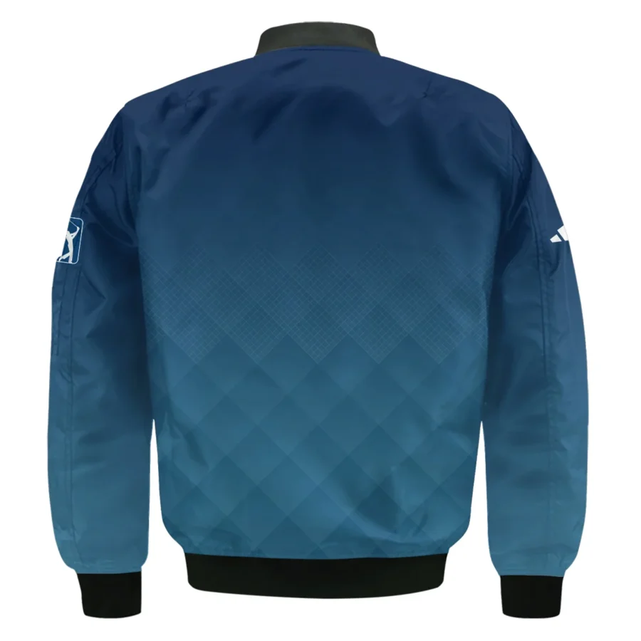 2024 PGA Championship Valhalla Adidas Blue Gradient Abstract Stripes  Bomber Jacket Style Classic Bomber Jacket